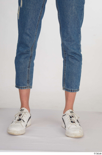 Kate Jones blue jeans calf casual dressed white sneakers 0001.jpg